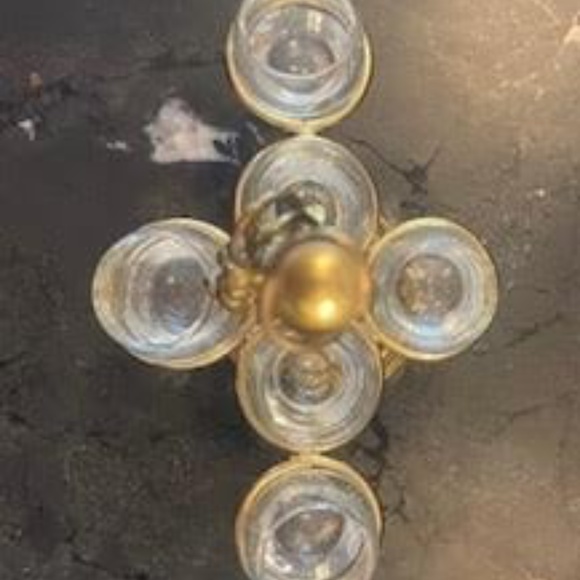 Vintage (6) Glass Liquor Set with Brass Stand brought back from Greece - Picture 4 of 7